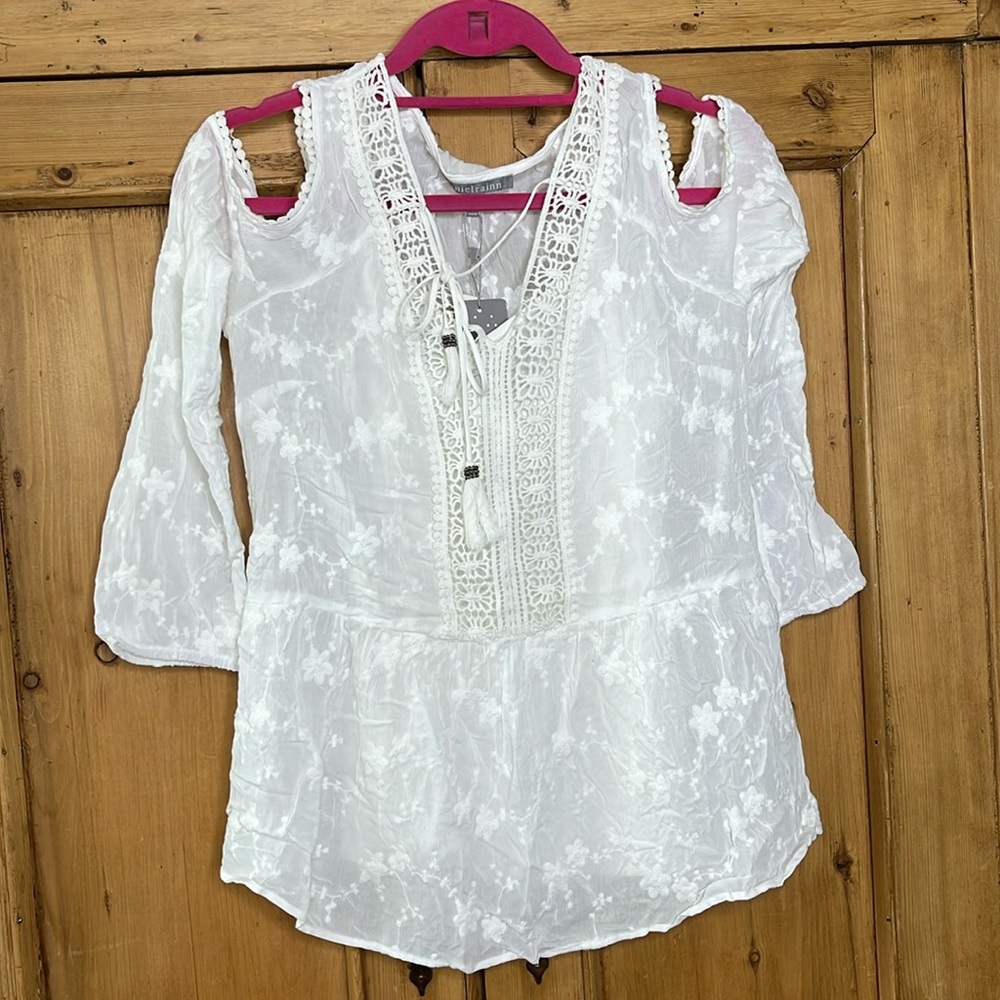 NWT Anthropologie Sheer Flowy Top